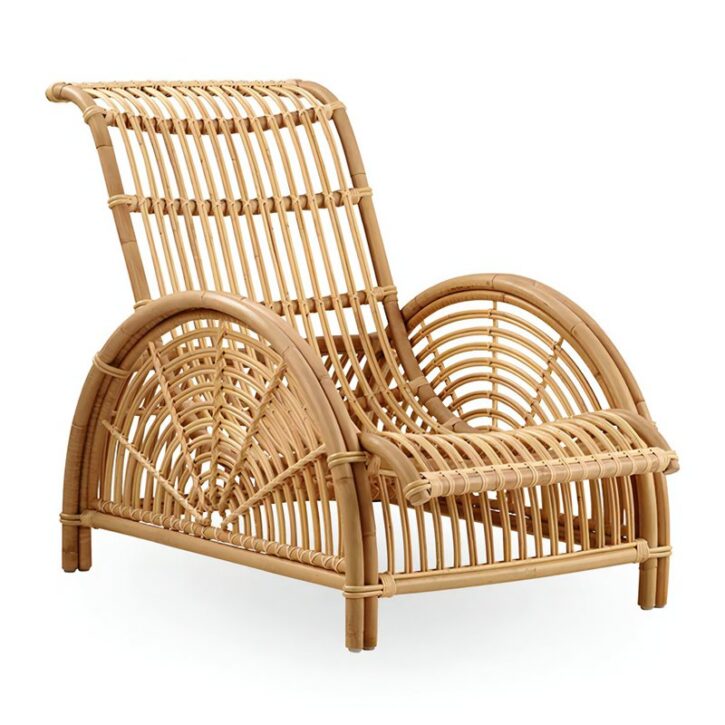 Fauteuil en rotin indonésien naturel tissé design courbé charme artisanal WAODE