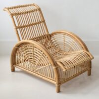 Fauteuil en rotin indonésien naturel tissé design courbé charme artisanal WAODE