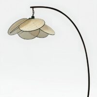 Lampadaire rotin et bambou design abstrait et moderne GANDI