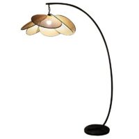 Lampadaire rotin et bambou design abstrait et moderne GANDI