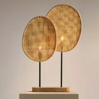 Lampe en rotin tissé nénuphars naturels et bohèmes NYMPH