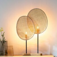Lampe en rotin tissé nénuphars naturels et bohèmes NYMPH