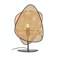 Lampe rotin et bambou de table design abstrait et moderne GANDI