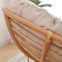 Loveuse en rotin double confortable et naturelle avec coussin beige YUMA