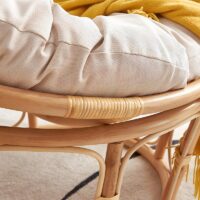 Loveuse en rotin double confortable et naturelle avec coussin beige YUMA