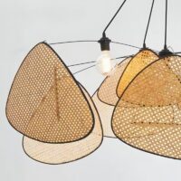 Lustre rotin et bambou design abstrait et moderne GANDI
