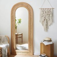 Miroir en rotin cadre grand pour salon et chambre MI
