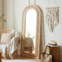 Miroir en rotin cadre grand pour salon et chambre MI