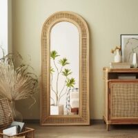 Miroir en rotin cadre grand pour salon et chambre MI
