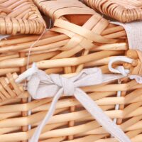 Panier en rotin double poignée pour pique-nique bohème champêtre CAMPANA