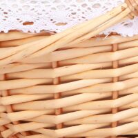 Panier en rotin double poignée pour pique-nique bohème champêtre CAMPANA