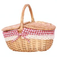 Panier en rotin simple poignée pour pique-nique bohème champêtre CAMPANA