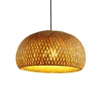 Plafonnier en rotin suspendu boule bohème naturelle KAMEN