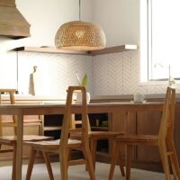 Plafonnier en rotin suspendu boule bohème naturelle KAMEN