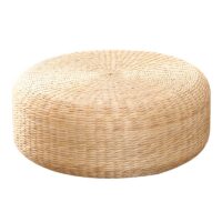 Pouf en rotin rond avec bords arrondis 30 cm d'épaisseur ANAE