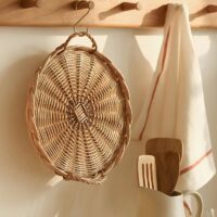 Set de table en rotin double usage plateau avec poignées MINCA