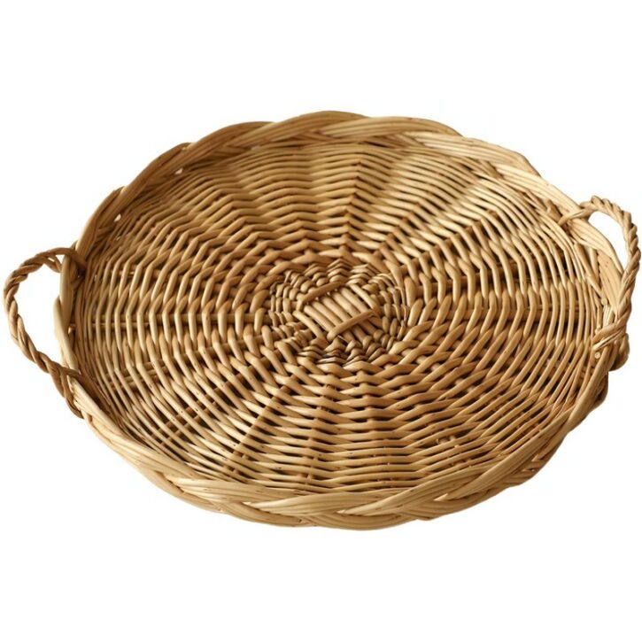 Set de table en rotin double usage plateau avec poignées MINCA