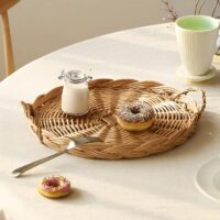 Set de table en rotin double usage plateau avec poignées MINCA