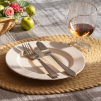 Set de table en rotin effet tissé style nordique naturel ABI