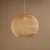 Suspension en rotin et bambou boule naturel style japonais CHECHE