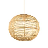 Suspension en rotin et bambou boule naturel style japonais CHECHE