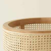 Table basse en rotin et bois brut avec compartiment de rangement discret JULIE