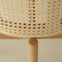 Table basse en rotin et bois brut avec compartiment de rangement discret JULIE