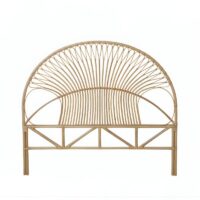 Tête de lit en rotin arc design couronne royale QUEEN
