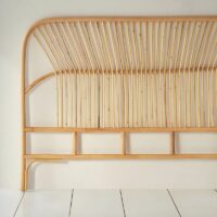 Tête de lit en rotin rectangle design couronne royale QUEEN