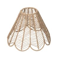 Abat jour en rotin aspect corde de paille beige forme fleur XASA