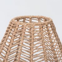 Abat jour en rotin aspect corde de paille beige forme fleur XASA