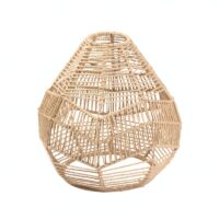 Abat jour en rotin effet fibre naturelle beige avec structure en fer XASA