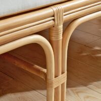 Banquette en rotin bords carrés avec coussin deux places LILA