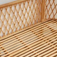 Banquette en rotin bords carrés avec coussin deux places LILA