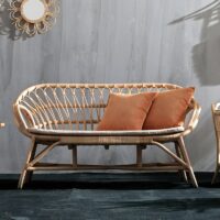 Canapé en rotin minimaliste parfait pour intérieur et extérieur 2 places DUBLIS