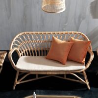 Canapé en rotin minimaliste parfait pour intérieur et extérieur 2 places DUBLIS