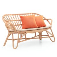 Canapé en rotin minimaliste parfait pour intérieur et extérieur 2 places DUBLIS