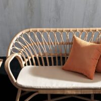 Canapé en rotin minimaliste parfait pour intérieur et extérieur 2 places DUBLIS