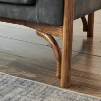 Canapé en rotin tressé et bambou avec coussin gris moderne tendance 3 places ALBERT