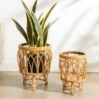 Décoration en rotin et bambou support pot de fleur LALSO