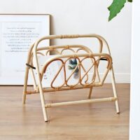 Décoration en rotin porte revues pliable et bohème chic GREG