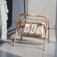 Décoration en rotin porte revues pliable et bohème chic GREG