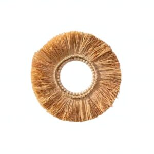 Décoration murale en rotin et paille anneau effet naturel et shabby chic FOALE