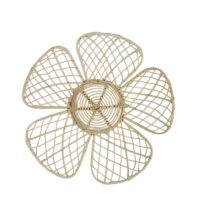 Décoration murale en rotin fleur tressé ajourée MELINDA