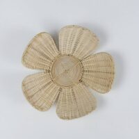 Décoration murale en rotin fleur tressé pleine MELINDA