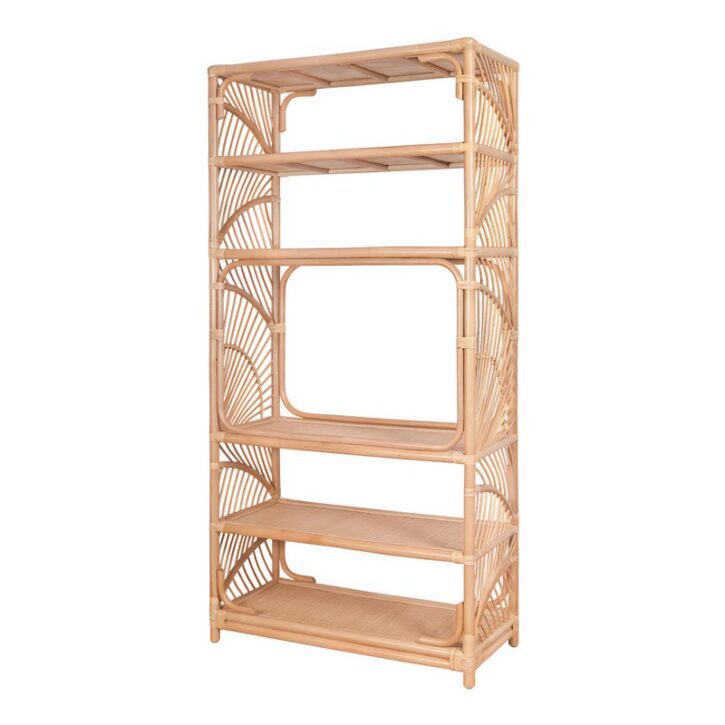 Étagère en rotin de rangements à plusieurs compartiments style feuillage NIAM