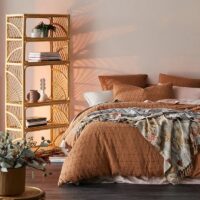 Étagère en rotin de rangements à plusieurs compartiments style feuillage NIAM