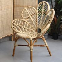 Fauteuil en rotin artisanal fleur style ethnique inca FLOS