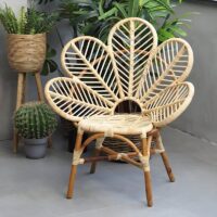 Fauteuil en rotin artisanal fleur style ethnique inca FLOS