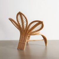 Fauteuil en rotin artisanal royal style floral abstrait FLAREUS